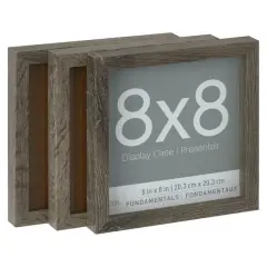 3 Pack Fundamentals 8" x 8" Gray Shadow Boxes by Studio D&eacute;cor&reg;