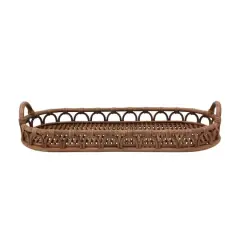 Hello Honey&reg; Hand-Woven Rattan Tray with Handles