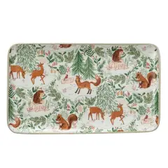 Hello Honey&reg; 11.25" Woodland Flora & Fauna Stoneware Platter