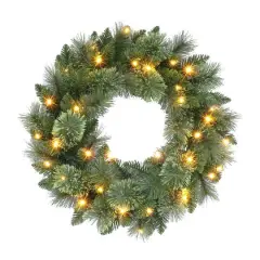 24" Pre-Lit Pine Wreath
