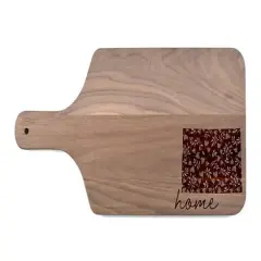 17" Floral Home State Walnut Paddle Cutting Board Colorado