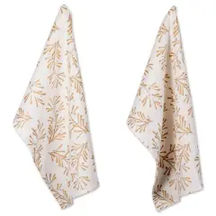 DII&reg; Metallic Holly Leaves Dishtowel Set