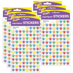Trend Enterprises&reg; superSpots&reg; Paw Prints Stickers, 6 Packs of 800ct.