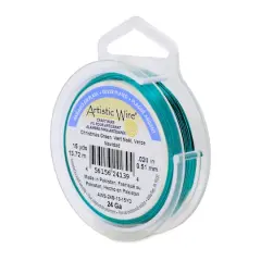 Artistic Wire&reg; 24 Gauge Silver Plated Tarnish Resistant Colored Copper Craft Wire, 15yd. Christmas Green