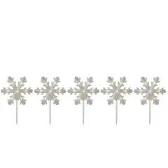 5ct. Snowflake Christmas Pathway Marker Lawn Stakes