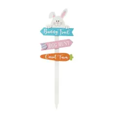 Glitzhome&reg; 36" Wooden Easter Bunny Yard Stake