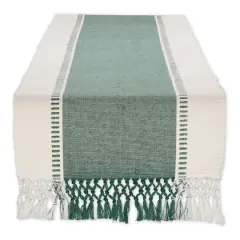 DII&reg; 108" Dobby Stripe Table Runner Dark Green
