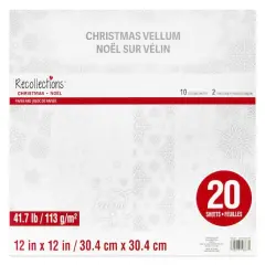 12" x 12" White Christmas Vellum Paper Pad, 20 Sheets by Recollections&trade;