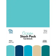 PA Paper&trade; Accents Ocean Stash Pack 8.5" x 11" Cardstock, 40 sheets