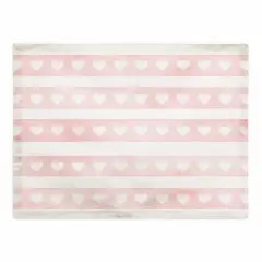 Watercolor Stripe Heart Pattern Placemat