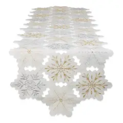 DII&reg; 108" Snowflakes Embroidered Table Runner