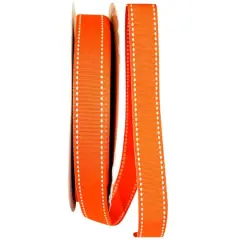 JAM Paper 7/8" x 50yd. Grosgrain Saddle Stitch Ribbon Orange