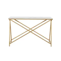 White Iron Contemporary Console Table, 31" x 47" x 14"