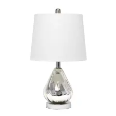 Lalia Home 20.5" Kissy Pear Table Lamp with Fabric Shade Chrome and White