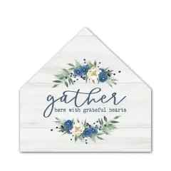 Grateful Flowers House Shaped Canvas Wall Art