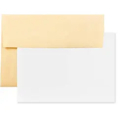 JAM Paper A7 Parchment Blank Greeting Cards & Envelopes, 25ct. Parchment Recycled Antique Gold