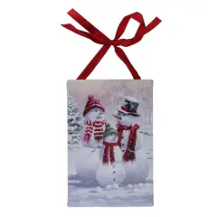 Pre-Lit Snowman Family Winter Scene Christmas Wall Art