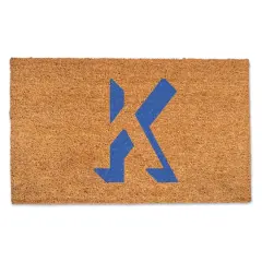 Blue Shadow Monogram Natural Coir Doormat K