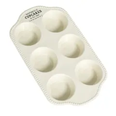 Hello Honey&reg; 12" White Happiness is Cupcakes StonewarePan