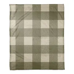 Green Buffalo Check Coral Fleece Blanket