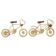 9.75" Gold Finish Metal Bike Tabletop Sculptures, 2ct.