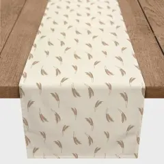 90" Feather Grass Cotton Twill Runner Cream/Rust