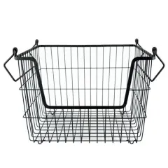 DII&reg; Medium Rectangle Metal Basket Black