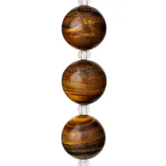 Amber Tiger Eye Round Beads, 14mm by Bead Landing&trade;