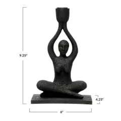 Hello Honey&reg; 9" Sitting Woman Taper Candle Holder