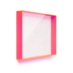 Wexel Art 18" x 24" x 3" UV Grade Acrylic Backless Shadowbox Lid Neon Pink