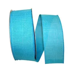 Reliant 2.5" x 50yd. Linen Wired Ribbon Turquoise