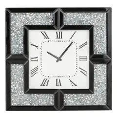 20" Black Wood Glam Wall Clock