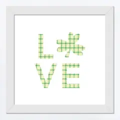 Love Clover 16" x 16" White Framed Print Under Plexiglass