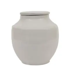 Hello Honey&reg; 8.5'' White Terracotta Round Cachepot