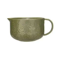 Hello Honey&reg; 4qt. Green Trees & Matte Reactive Glaze Stoneware Batter Bowl with Handle