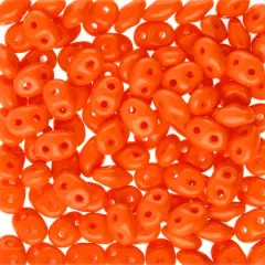 Superduo Two-Hole Czech Glass Beads Orange Solid