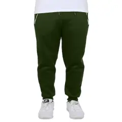 Galaxy by Harvic Men's Fleece-Lined Jogger Sweatpants With Zipper Pockets Olive