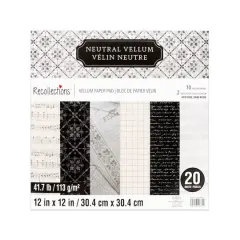 12" x 12" Neutral Vellum Paper Pad by Recollections&trade;, 20 Sheets