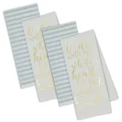 DII&reg; Whole Heart Dishtowel Set, 18x28 inch, 4 Piece