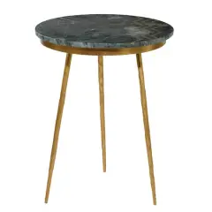 20" Gold Contemporary Stoneware Accent Table