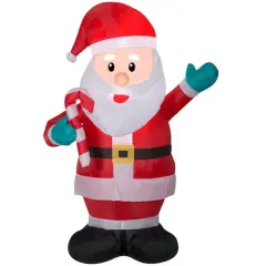 4ft. Airblown&reg; Inflatable Christmas Santa with Candy Cane