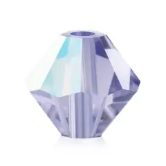 John Bead PRECIOSA 4mm Czech Crystal Bicone Beads, 40ct. Tanzanite AB