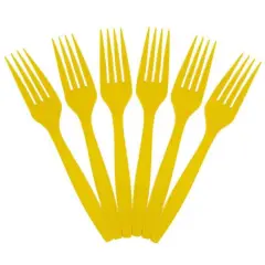 JAM Paper Premium Plastic Forks, 100ct. Yellow