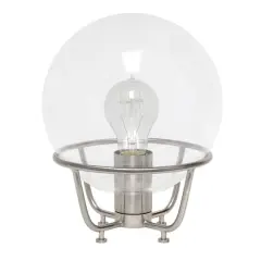 Lalia Home 10" Old World Globe Glass Table Lamp Brushed Nickel