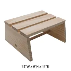 S&S Worldwide&reg; Unfinished 12" x 6" Wooden Slat Stool