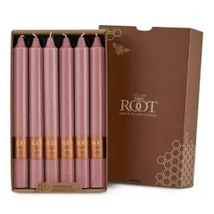 Root Candles Arista&trade; 9" Smooth Dinner Candles, 12ct. Dusty Rose