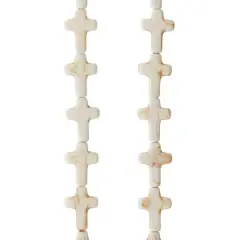 White Stone Cross Beads, 15mm by Bead Landing&trade;
