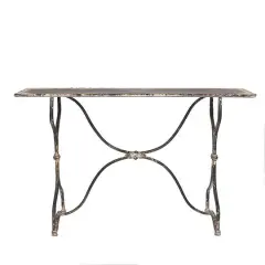 Hello Honey&reg; 5ft. Vintage Distressed Black & White Metal Sofa Table