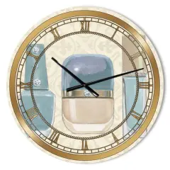 Designart 'Glam Cosmetics Blue Accessories Glam Wall Clock