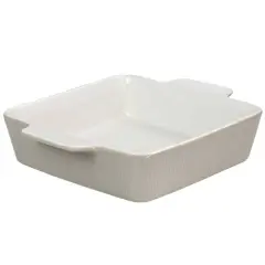 Martha Stewart 12.2" Taupe Ceramic Square Baker